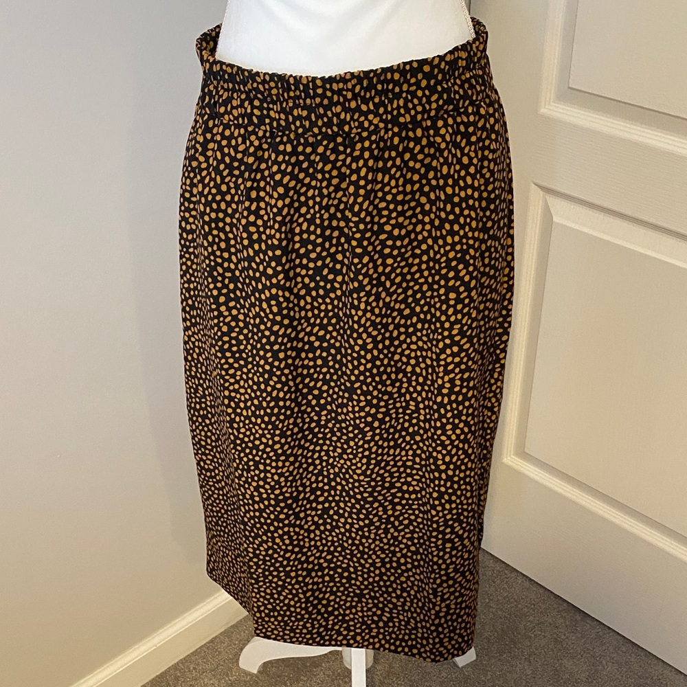 J. Crew Black and Brown Polka Dot Skirt